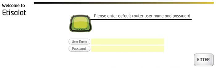 Etisalat router login page