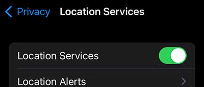 iPhone Location services ON