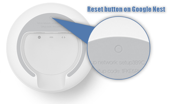 reset button on Google Nest