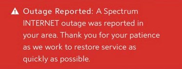 spectrum outage message