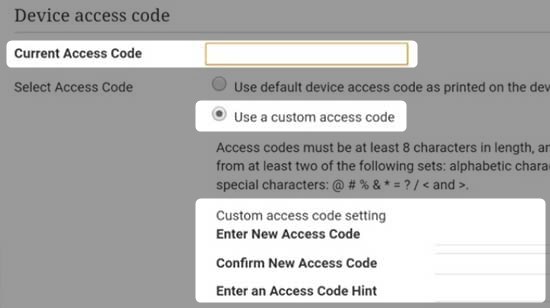 AT&T U-Verse change Device access code
