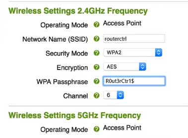 Change Luxul WiFi name and password