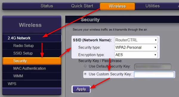 Change wirelss password on Calix router