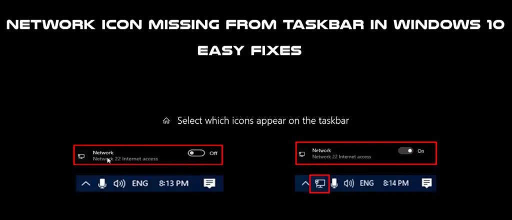 Network Icon Missing From Taskbar In Windows 10