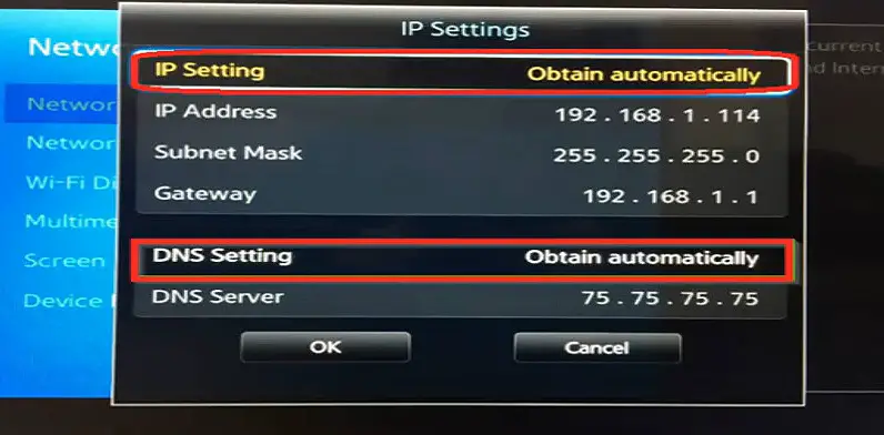 Set IP Settings to Obtain Automatically