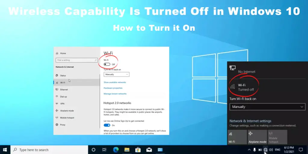 Wireless Capability Is Turned Off in Windows 10