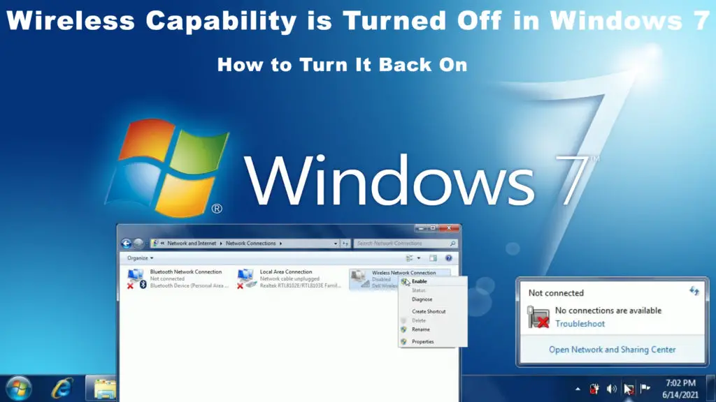 Wireless Capability Is Turned Off in Windows 7