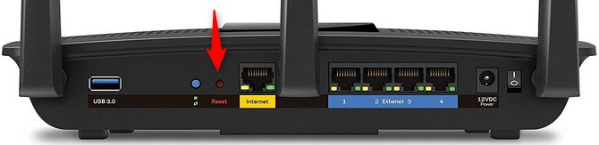reset button on Linksys EA7300