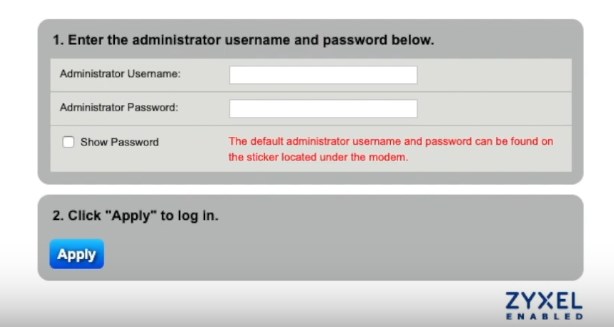 Centurylink router admin login page