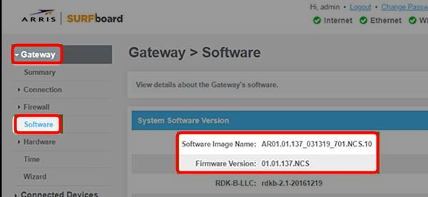 Check- Firmware version