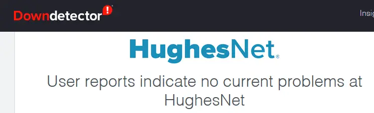 Hughesnet report on Downdetector.com