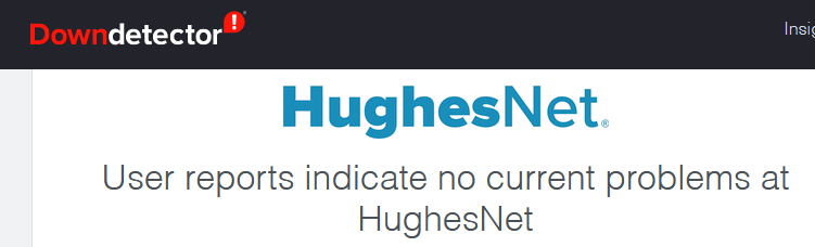 Hughesnet report on Downdetector.com