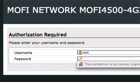 MoFi router login page