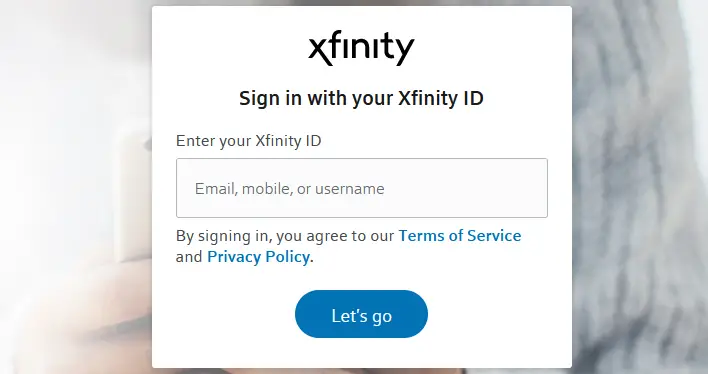 Sign in to your Xfinity account