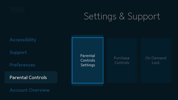 Spectrum on demand parental controls