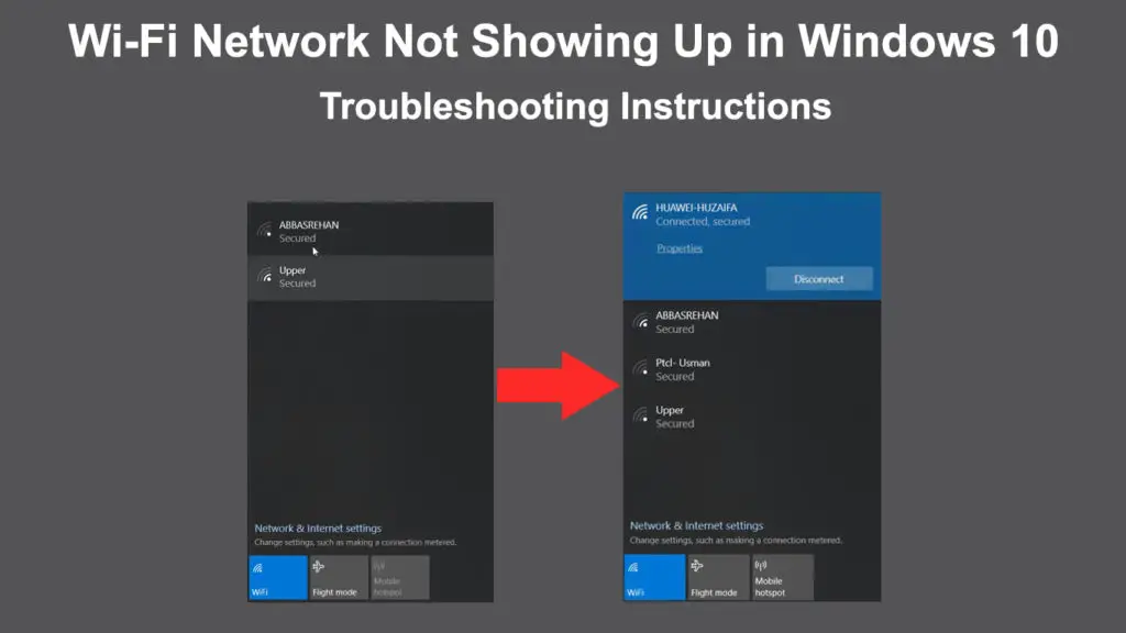 Wi-Fi Network Not Showing Up in Windows 10