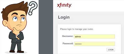 Wrong Username and Password for Xfinity Gateway Admin Panel
