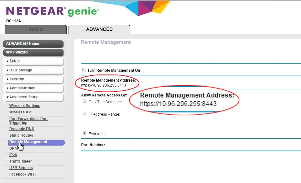 remote management IP address