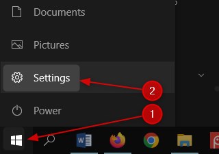 Click on the Windows start button and click on Settings