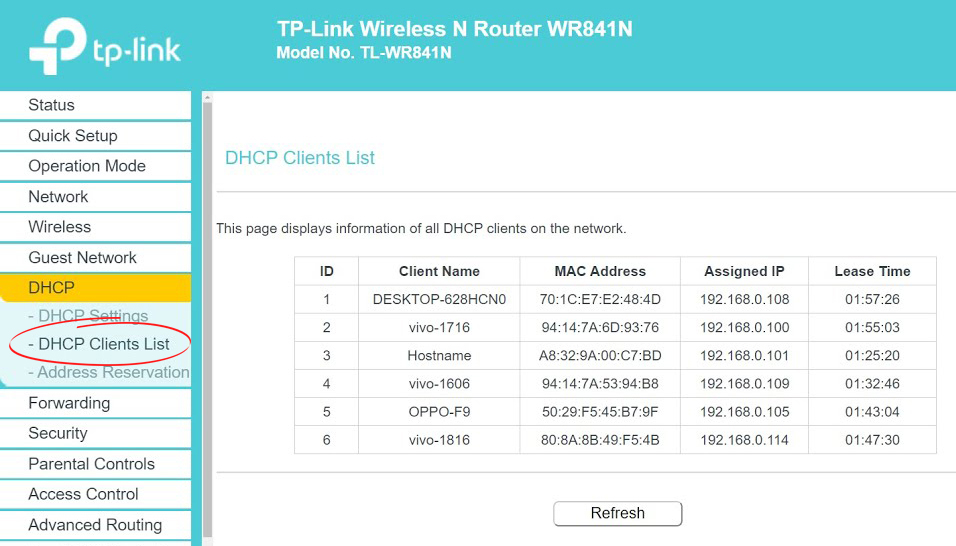 Devices Connected to a TP-Link Router