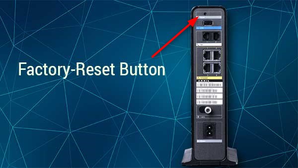Factory reset button on Xfinity router