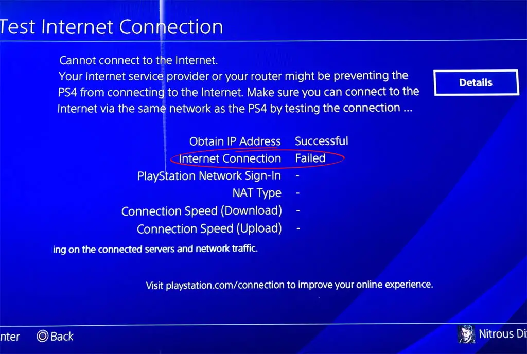 Internet Connection Failed