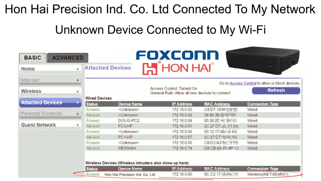 Hon Hai Precision Ind. Co. Ltd Connected To My Network