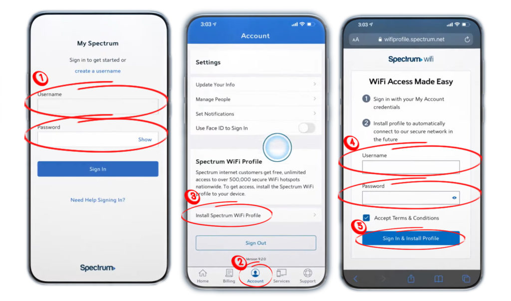 Manage Spectrum WIFI Profile