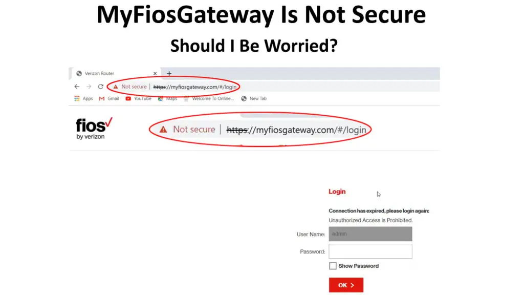 MyFiOSGateway is Not Secure