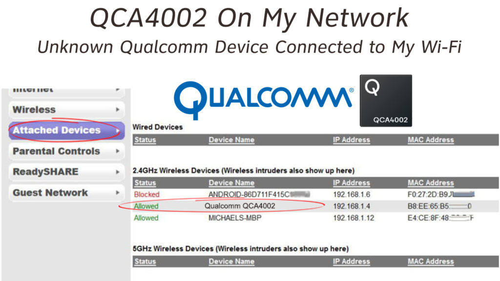 QCA4002 On My Network