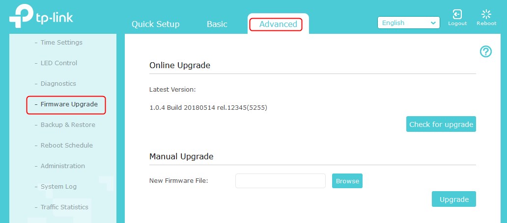 Upgrade router firmware