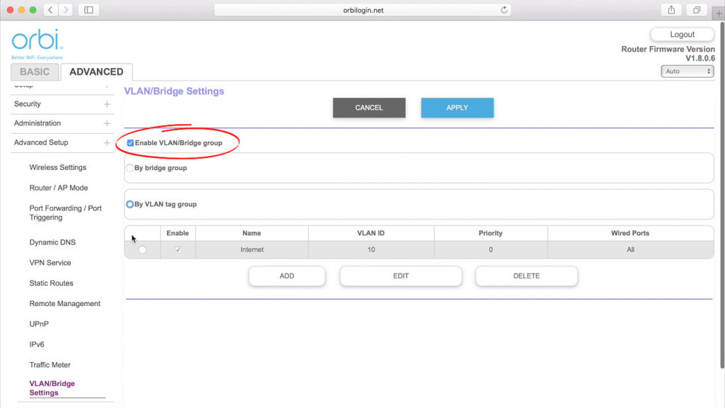 VLAN/Bridging option