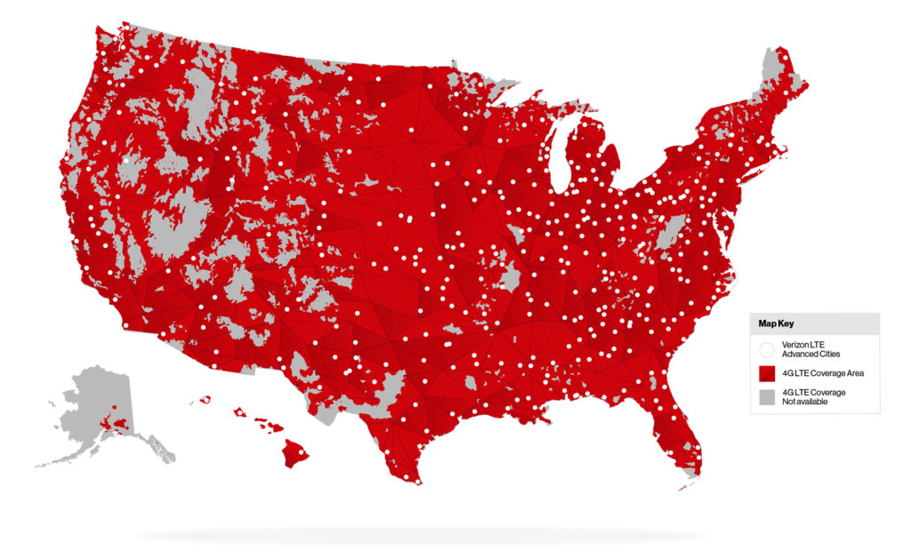 Verizon’s 4G LTE Coverage Map