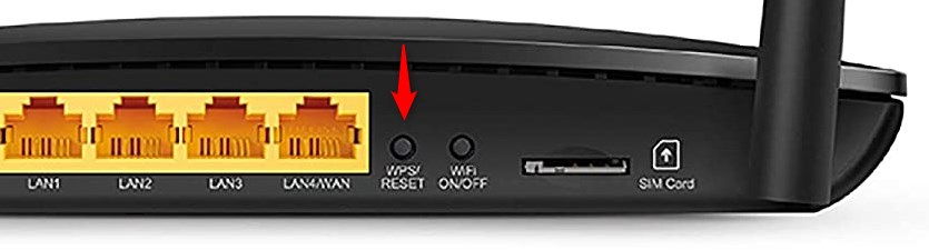 reset button on router