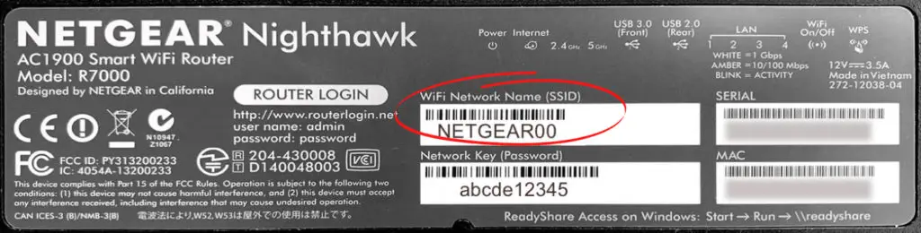 wireless network name
