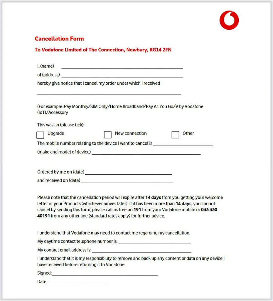 Cancellation Form