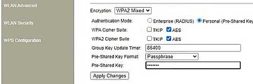 Change WiFi password on Uniway router