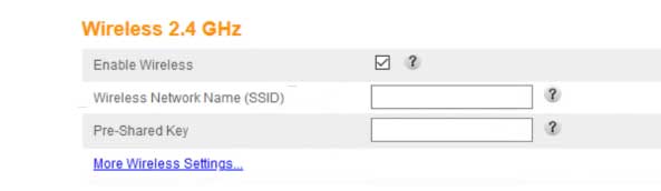 Change WiFi settings for 2.4GHz network