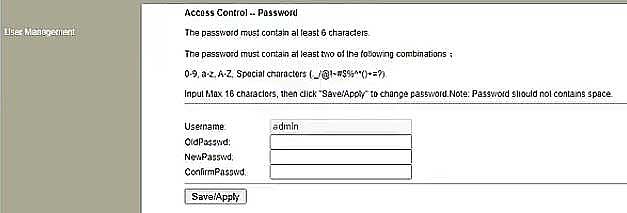 Change admin password on Uniway router