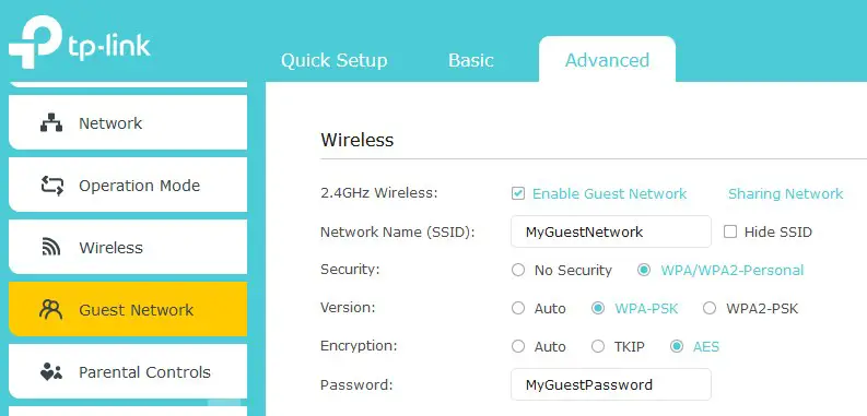 Enable Guest network on TP-Link router