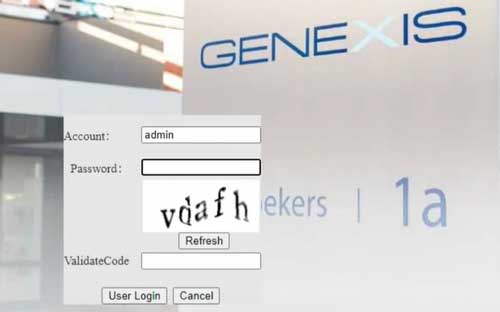 Genexis router login page