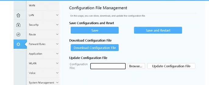 Kerala Vision router configuration backup