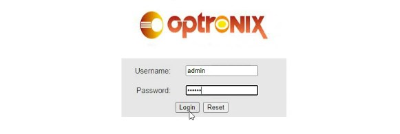 Optronix router login page