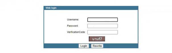 Uniway router login page