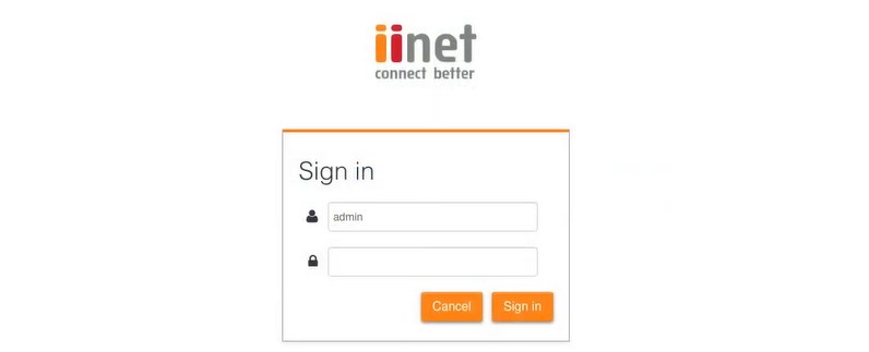 iiNet router login page