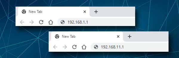 Binatone router default IPs