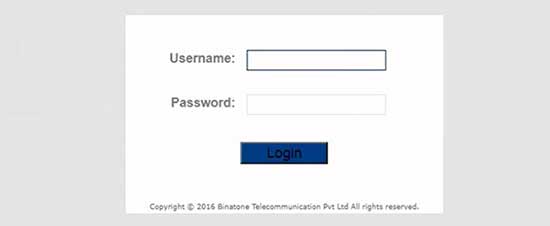 Binatone router login page