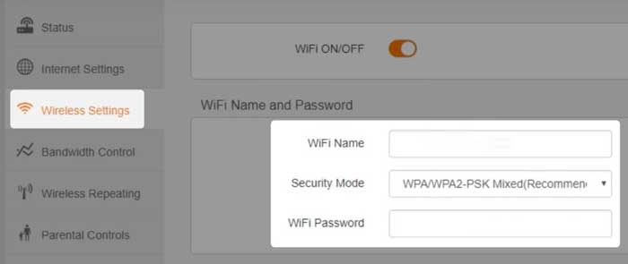 Change WiFi settings on Nexxt router