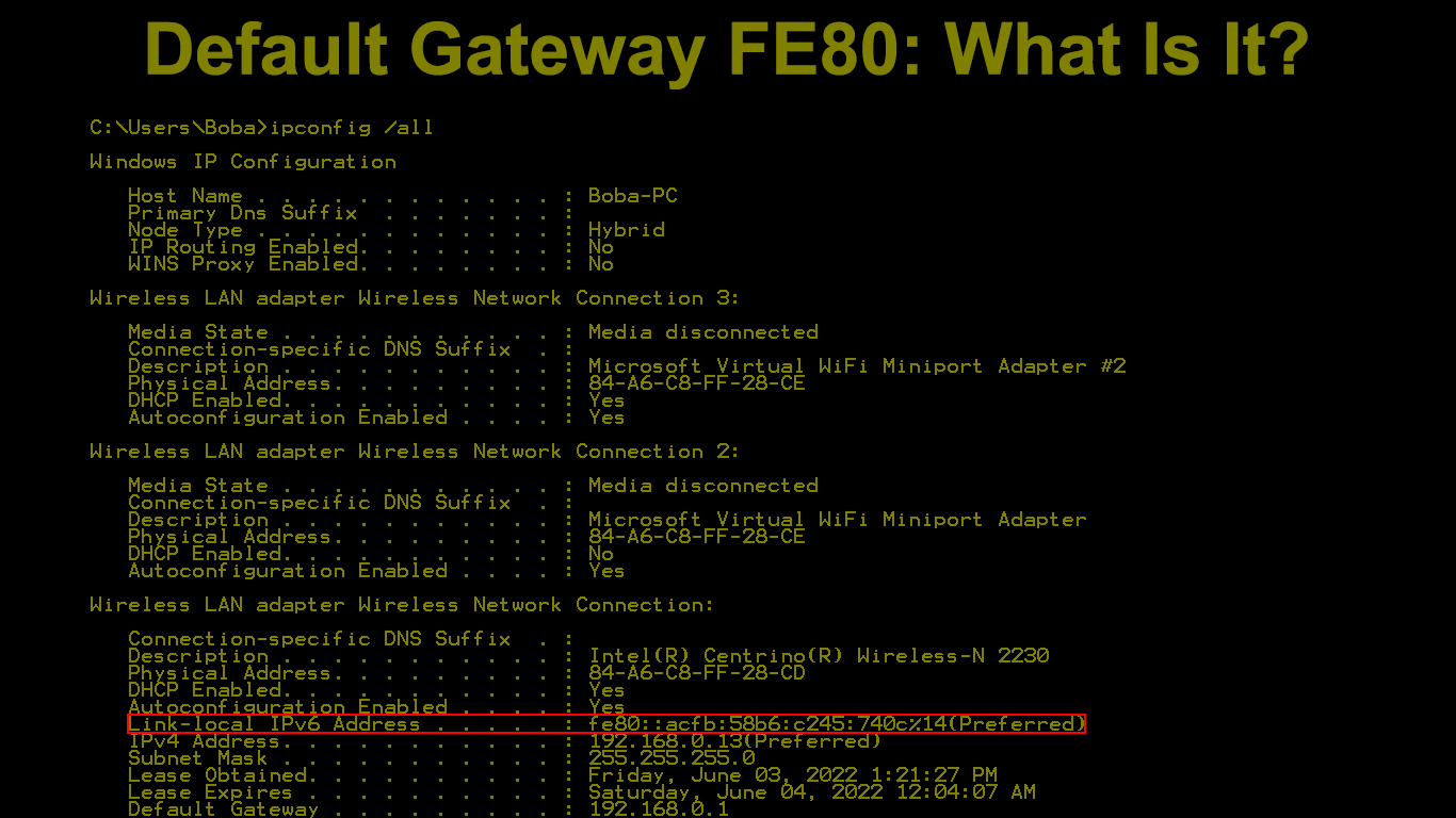 Default Gateway FE80 (What Is It?) - RouterCtrl