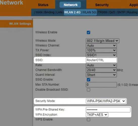 Excitel router Wireless settings